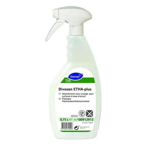 Divosan ETHA-plus etanol alapú általános fertőtlenítőszer felületek rendszeres fertőtlenítésére, 750 ml