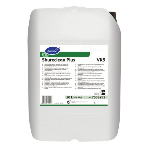 Shureclean Plus VK9 nagy hatékonyságú, semleges kémhatású tisztítószer, 20 liter