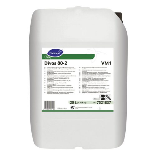 Divos 80-2 VM1 enzimtartalmú adalék Divos termékekhez, valamennyi típusú membrán tisztításához, 20 liter