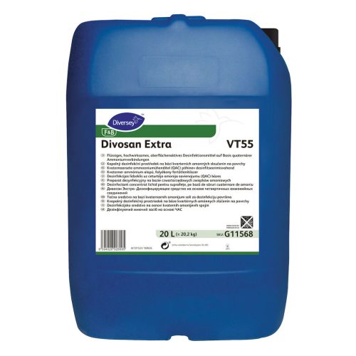 Divosan Extra VT55 kvaterner ammónium alapú, folyékony fertőtlenítőszer, 20 liter