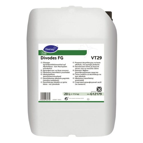 Divodes FG VT29 alkohol bázisú folyékony fertőtlenítőszer, 20 liter